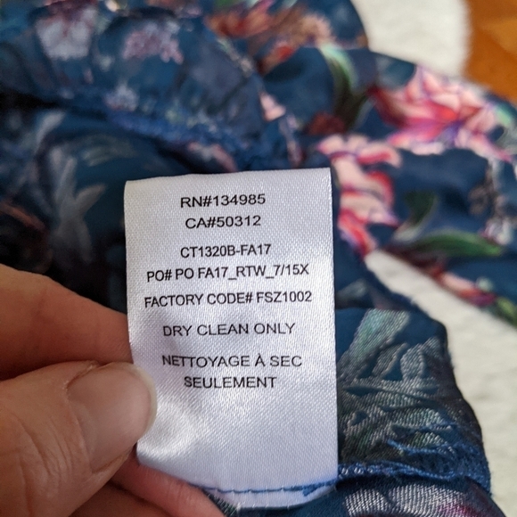 for LOVE AND LEMONS flora button back blouse floral burnout sheer blue xs - Picture 11 of 13